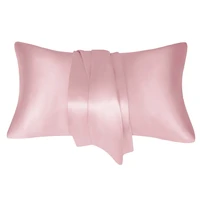 100 pcs silky satin pillow case solid high quality skin care pillowcover hair anti queen king full size individual package