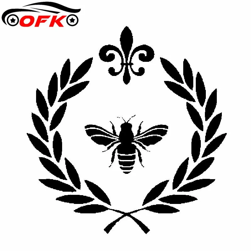 

Hot Sell Bee Laurel Wreath Farmhouse Vinyl Decal Surface Car Sticker 13CM *12.7CM