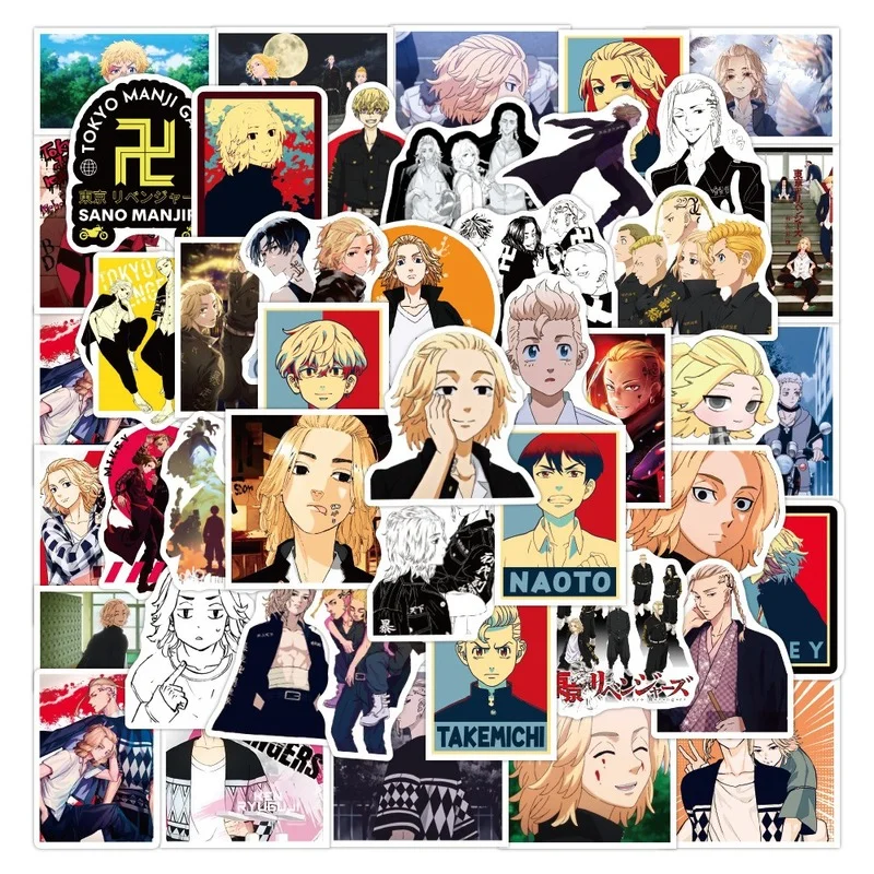 50 шт. Мультяшные аниме Токийские Мстители граффити наклейки водонепроницаемая