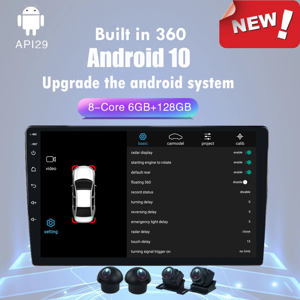 2022 Android 10 0 Octa Core DSP QLED Автомобильный мультимедийный для универсального Авторадио