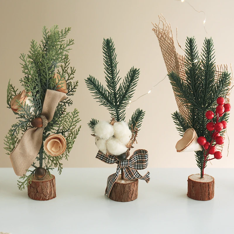 

Kit Ornaments Baby Nursery Organiser Santa Village Retro Small Ornaments Vintage Desk Gift Bar Wood Bow Natal Home Decor ZZ50XX