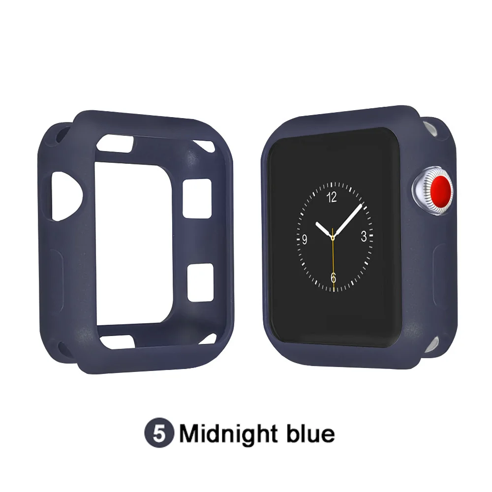 Мягкий силиконовый чехол для Apple Watch 3 2 1 42 мм 38 мм полная защитная оболочка для iWatch 4 5 40 мм 44 мм бампер для часов