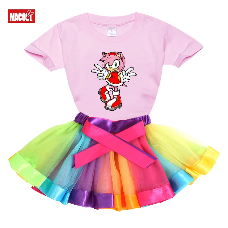 

Girls Clothing Sets 2020 Summer Princess Costumes Dress Cute Toddler Baby Clothes Kids 2pcs Children T Shirt +Tutu Dress Tops