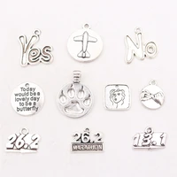 10pcs popular metal tag series 7 alloy pendant diy charm fashion necklace bracelet jewelry handicraft accessories p79