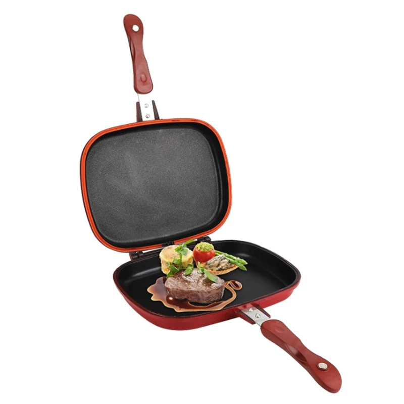 

Double Sided Frying Pan,Non-Stick Camping Sandwich Toaster Grill Baking Pancake Pan Omelette Trays for Toastie,Breakfast