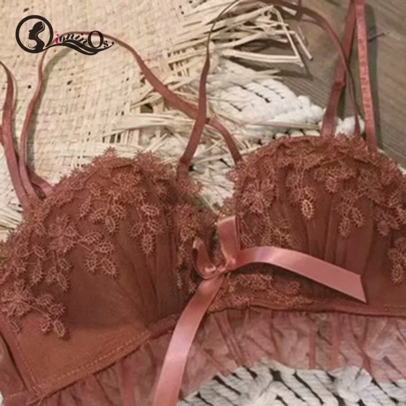 

Sexy Lace Bra Set Push Up Seamless Lingerie Set Women French Style Bra And Low Waist Panties Soft Underwear Set