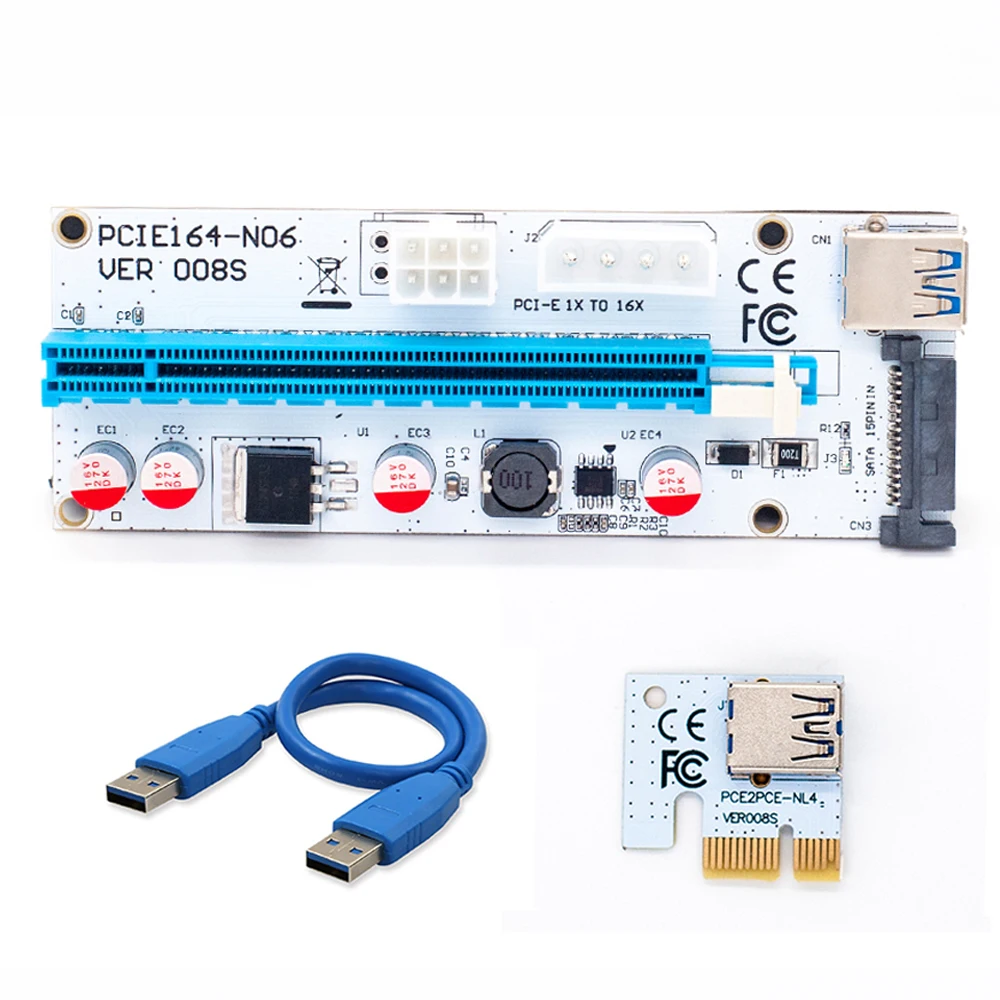 RGEEK USB 3.0 PCIE Riser 006 009S PCI Express X1 to X16 SATA 4Pin 6Pin Molex Power Spilitter Cable PCI-E for Video Card | Компьютеры и