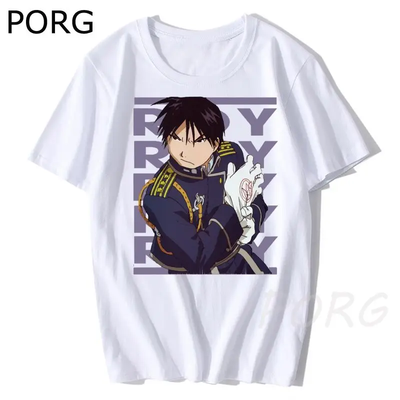 Забавная Мужская футболка с японским аниме полный металлический альхимик братья