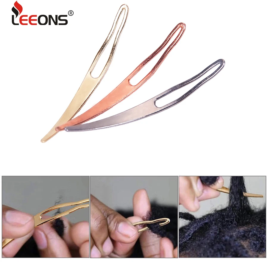 Вязальные иглы Leeons для волос дредов розовое золото серебро соединительные