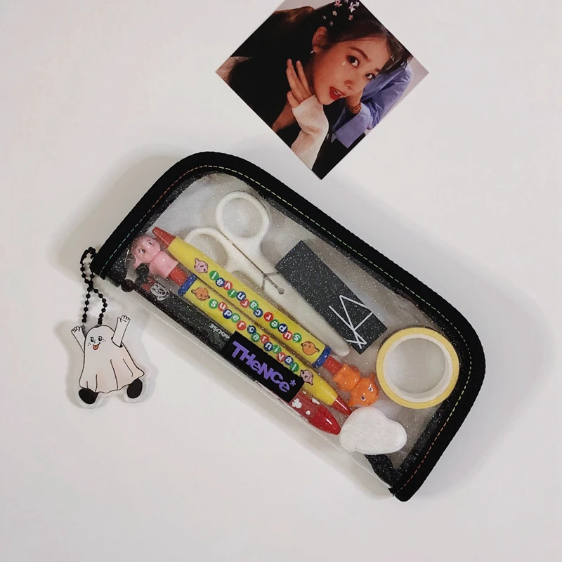 

Ins Laser Shiny Fluorescent Pvc Pencil Case Cosmetic Stationery Storage Bag Large Capacity Coin Purse Creative School Supplies