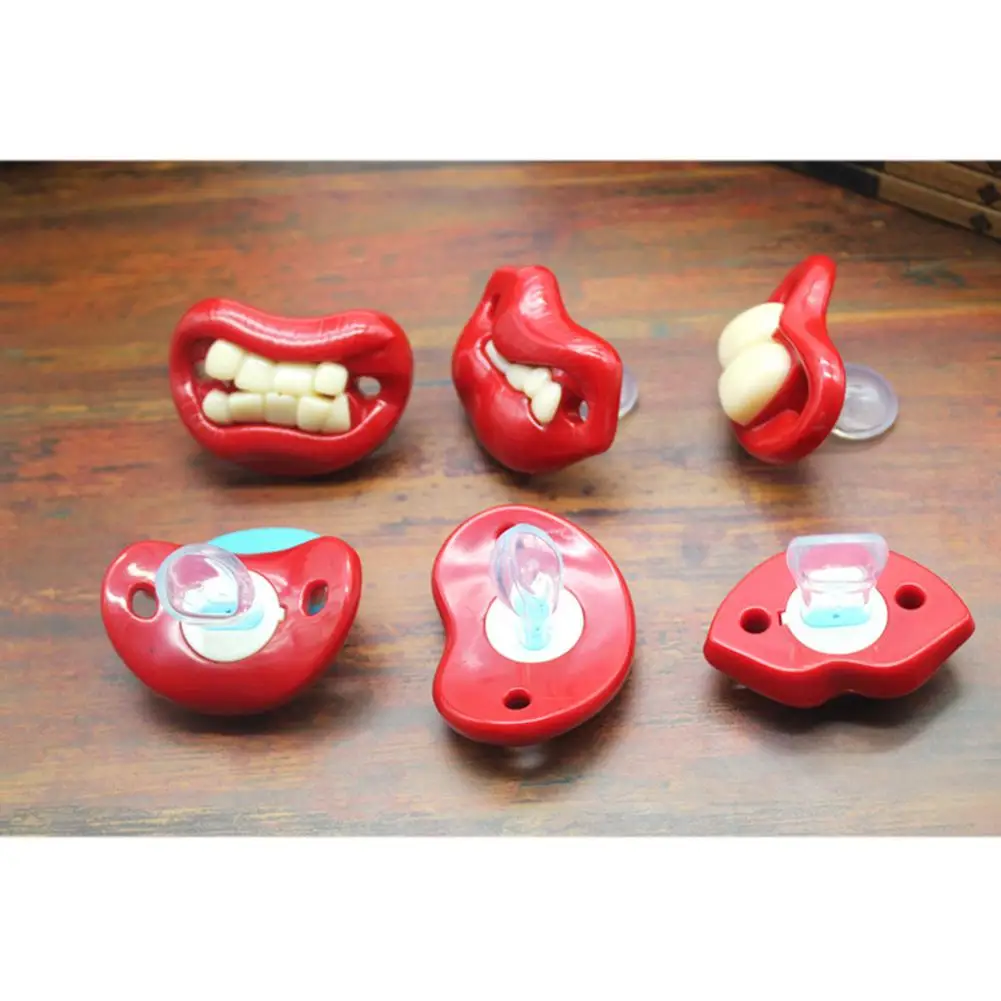 Детские забавные зубы форма безопасный силиконовый соска Младенческая игрушка