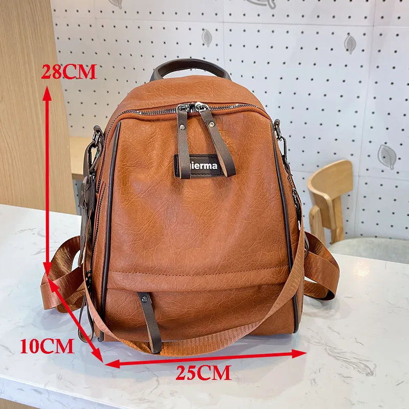 

Women Backpack Multi-Pockets Soft PU Leather Shoulder Bag Female Large Capacity Tote Bag Girls School Book Bag 2022 Travel Bags