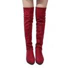 Сапоги до колена, женская обувь, модные замшевые кожаные сапоги выше колена, осенние женские сапоги до бедра на платформе