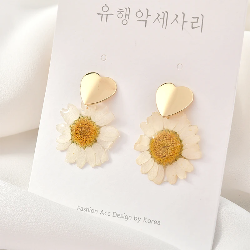 Материал аксессуары для Diy серьги Мори цветок падение клей маленькая Маргаритка