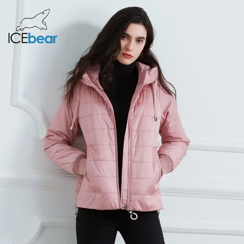 

ICEbear 2021 New Women's Fall Coat High Quality Brand Clothing Short parka with Hat Fashion Woman Clothing GWC20070D