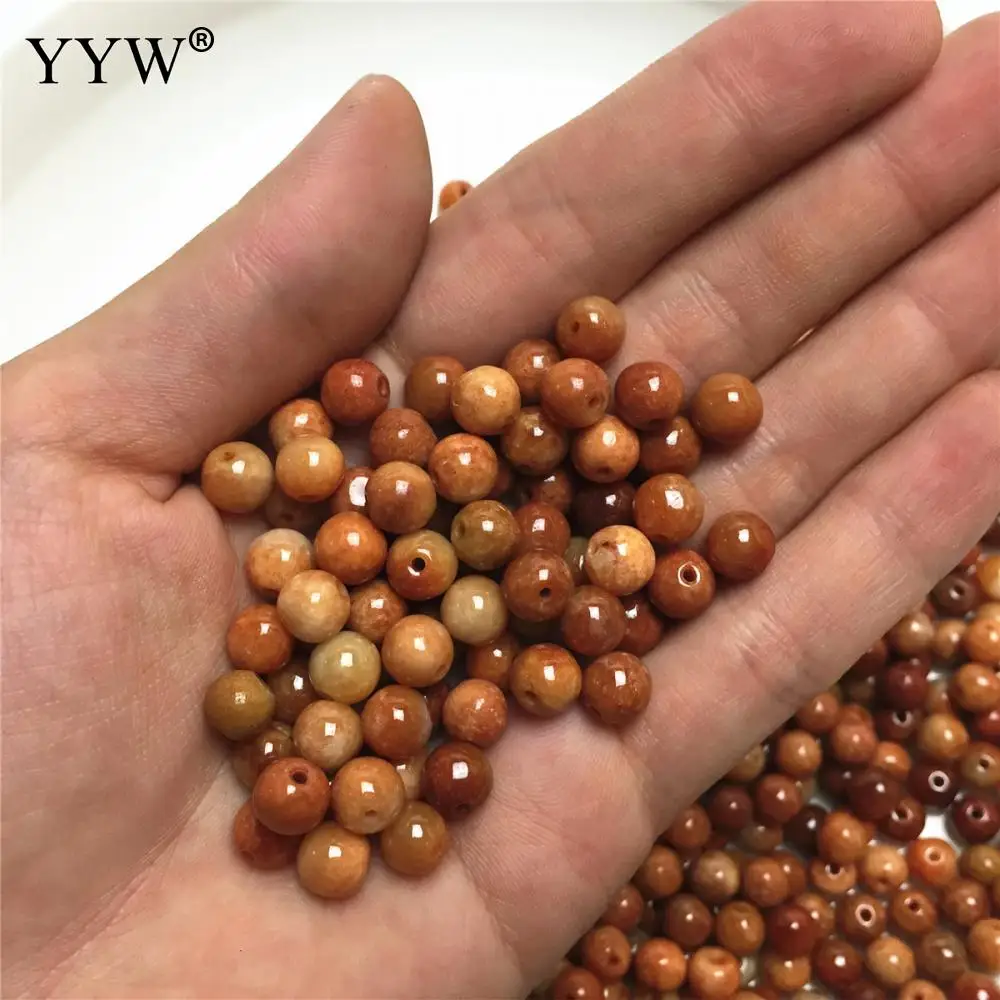 100 шт./пакет круглые бусины с натуральным камнем жадеит гладкие браслеты ожерелье