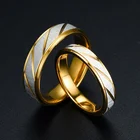 Кольцо женское, с полосками двух цветов, 2 шт.набор