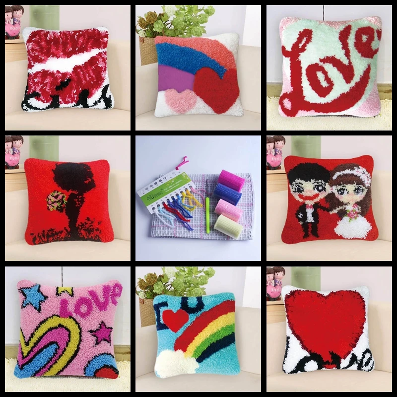 Кнопка защелка подушка модный любовь радуга узор Подушка наборы крючков сделай