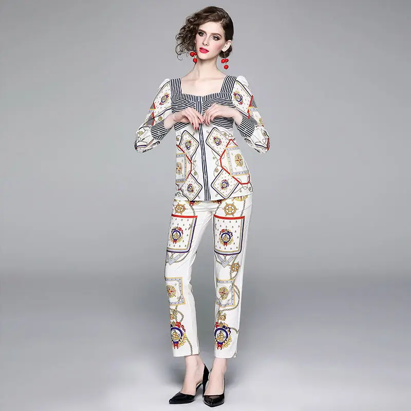 Новое поступление Модный повседневный костюм с брюками комплект из двух