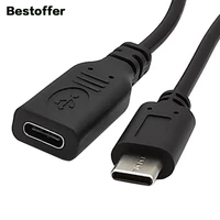 30cm 3a type c male to female usb 3 1 data cable with on off switch