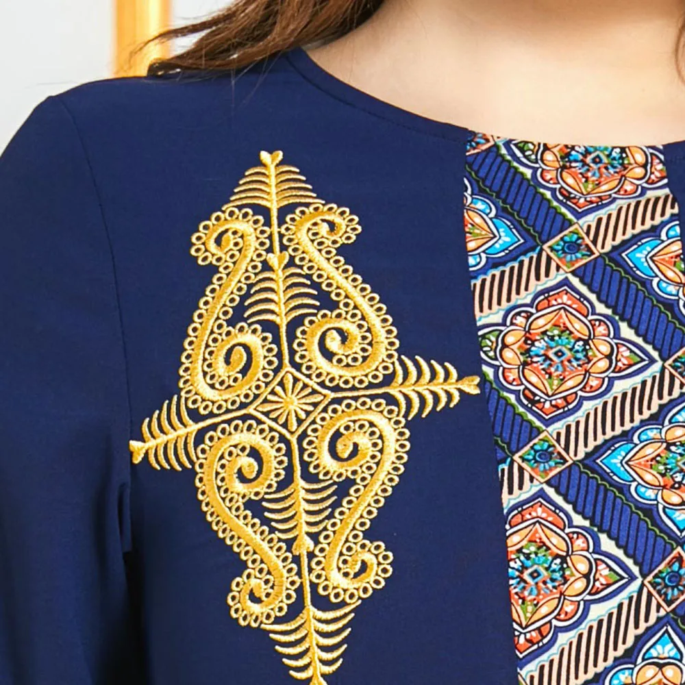 

Spring Summer 2021 Oversize Indie Fashion Temperament Women's Dress Loose Casual Embroidery Splicing Retro Long Sleeve
