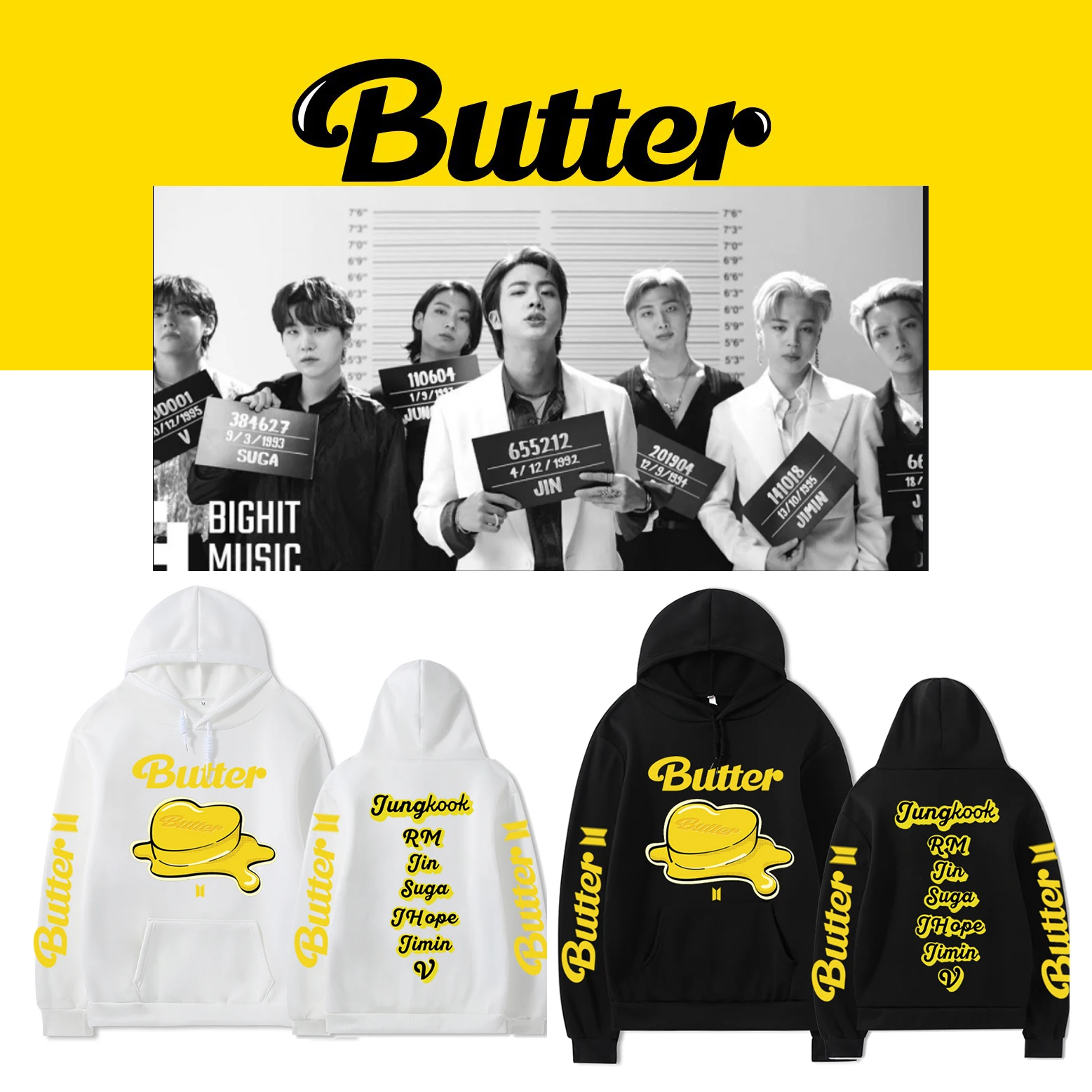

Butter Hoodie Sweatshirts Men/Women Casual Harajuku Pullovers kpop bangtan boys Autumn Winter Fashion Clothing
