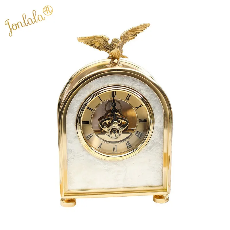

Creative Metal Alloy Clock with Eagle Living Room TV Cabinet Desk Decoration Creative Desk Clock Ornaments Deer Clock Best Gift