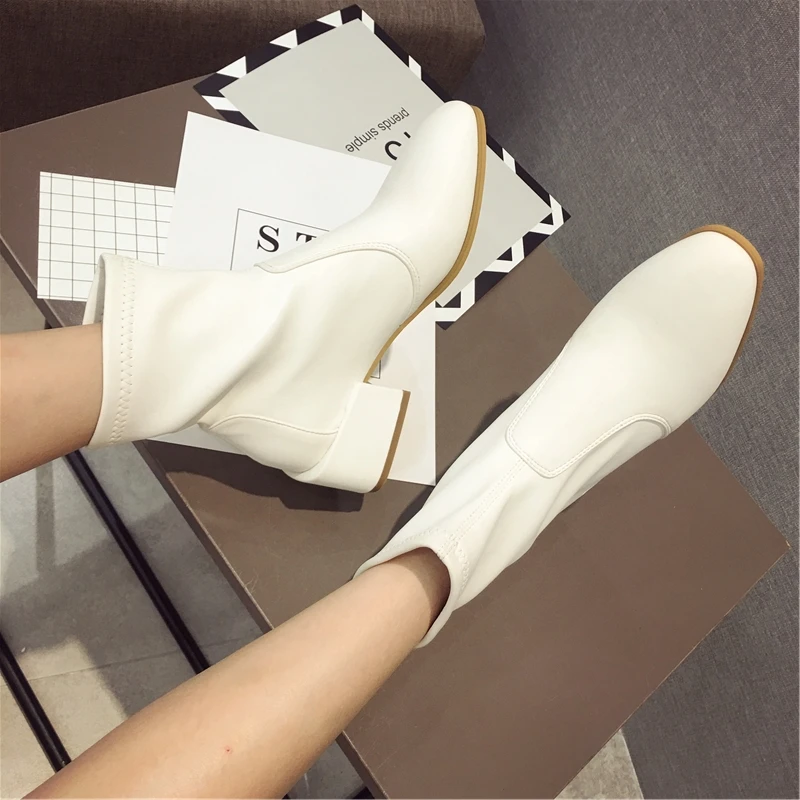 2019 г. модные роскошные женские носки Фетиш на высоком каблуке кожаные ботильоны