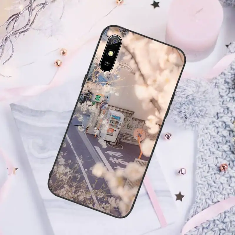 

Beautiful Japanese cherry blossom street view Phone Case For Xiaomi Mi Redmi Note 7 8 9 pro 8T 9T 9S 9A 10 Lite pro