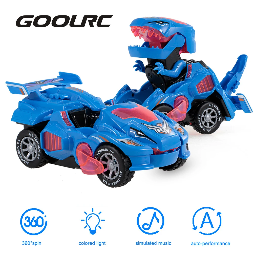 GOOLRC динозавр автомобиль игрушки трансформер тянуть назад игрушка электрический