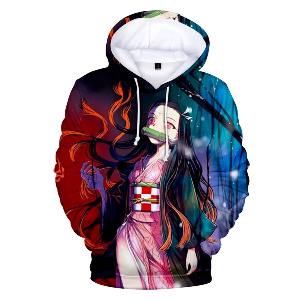 

Demon Slayer Hoodies Autumn Winter Loose Casual Sweatshirts Men Women Fashion Harajuku Hoodies Kamado Nezuko Cartoon 3D Hoody