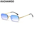 Очки солнцезащитные Kachawoo мужскиеженские в прямоугольной оправе, с зеркальными линзами синегокрасного цвета, в стиле ретро, летние