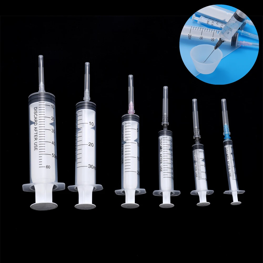1Pcs 3-60ml Reusable Plastic Syringe with Dispense Needle Liquid Injection Pipette Tools For DIY Epoxy Resin Jewelry Making Tool