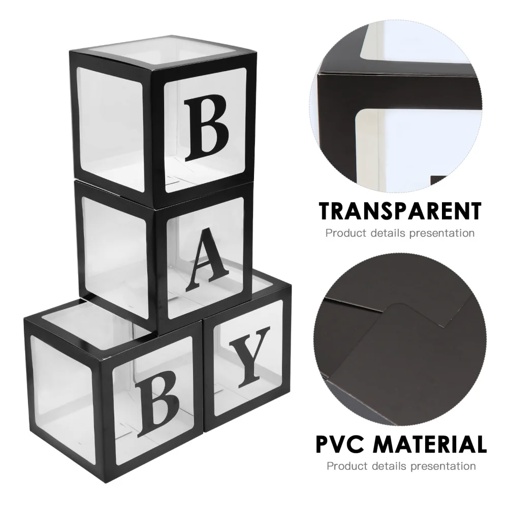 

4Pcs Balloon Box Baby Kids Birthday Party Favor Decor Baby Shower Photo Props