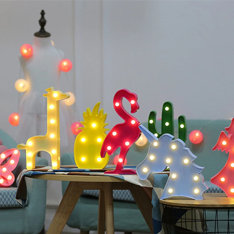 Светильники в виде единорога 3D Светодиодная лампа ночник для детей подарок на