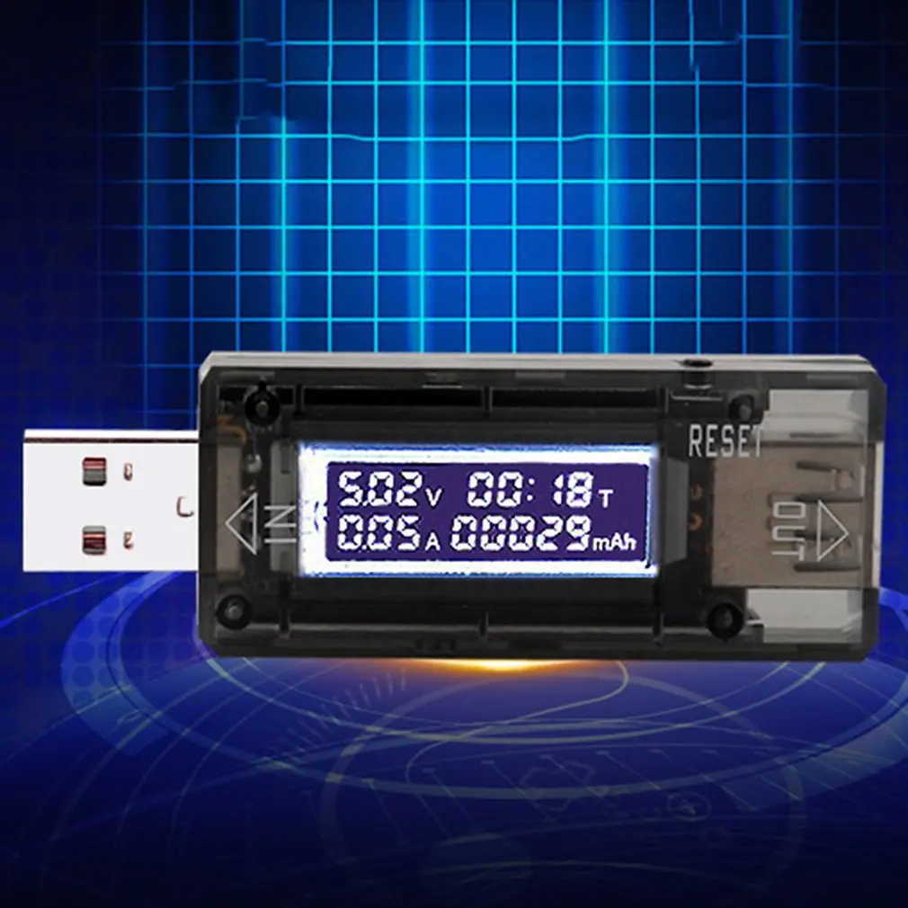 

USB Tester Voltmeter 4V-30V 0-3A Charger Capacity Indicator Time Display Mobile Battery Power Detector