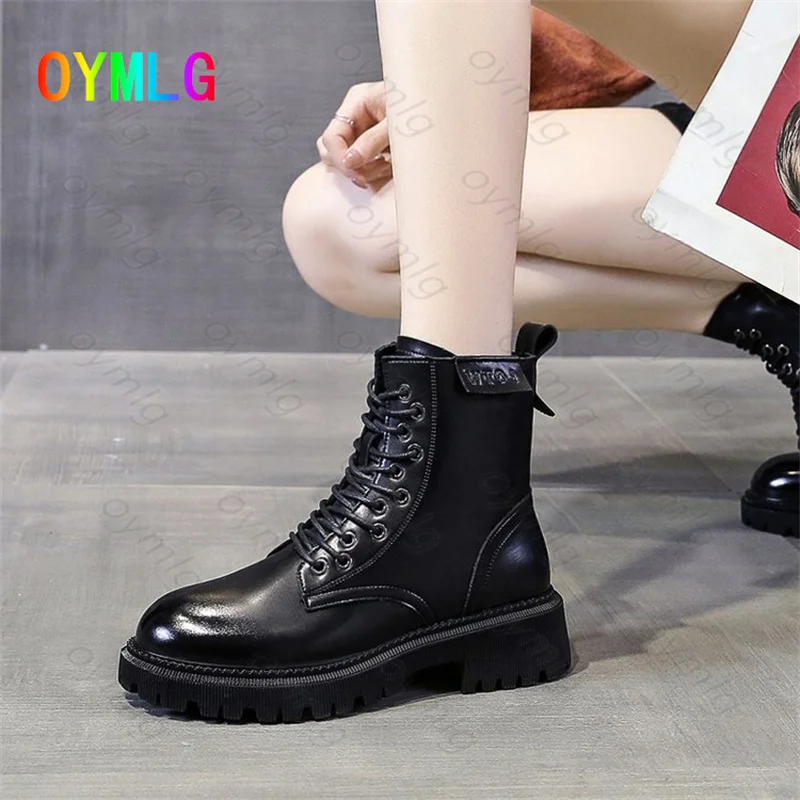 

Plus velvet Martin boots women 2021 new autumn winter British style warm boots locomotive short boots children platform boots