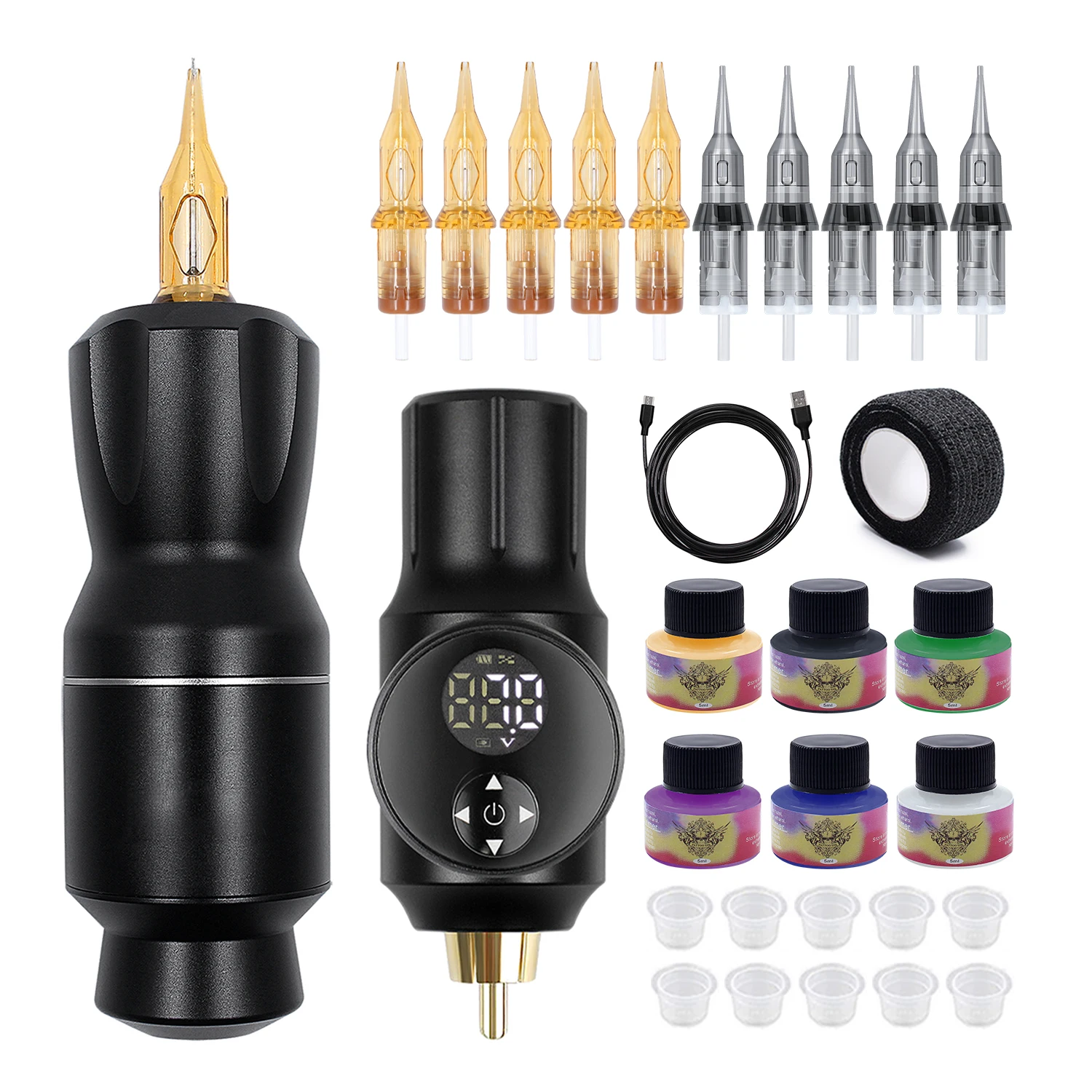 

Tattoo Machine Kit Set Wireless Tattoo Power Supply Tattoo Pen Kit for Tattoo Beginners Professional Complete Tattoo Kit