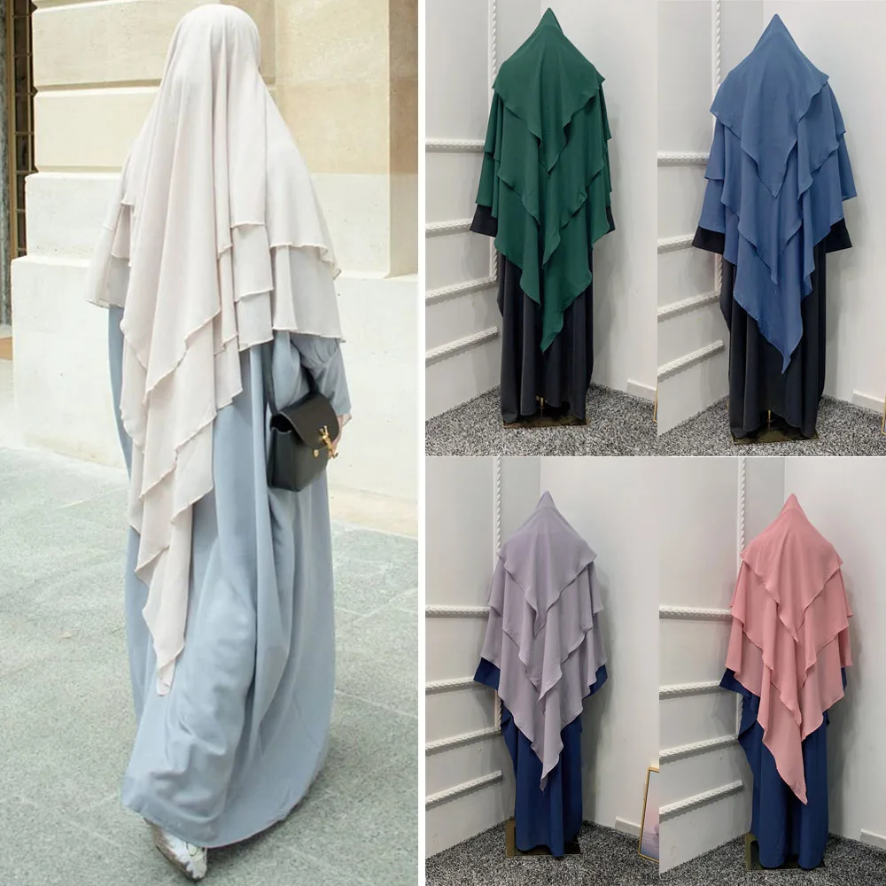 

Eid Prayer Garment Long Khimar Islamic Women Hijab Sleeveless Tops Abaya Jilbab Ramadan Abayas Muslim Arab Clothing Niqab Hijabs