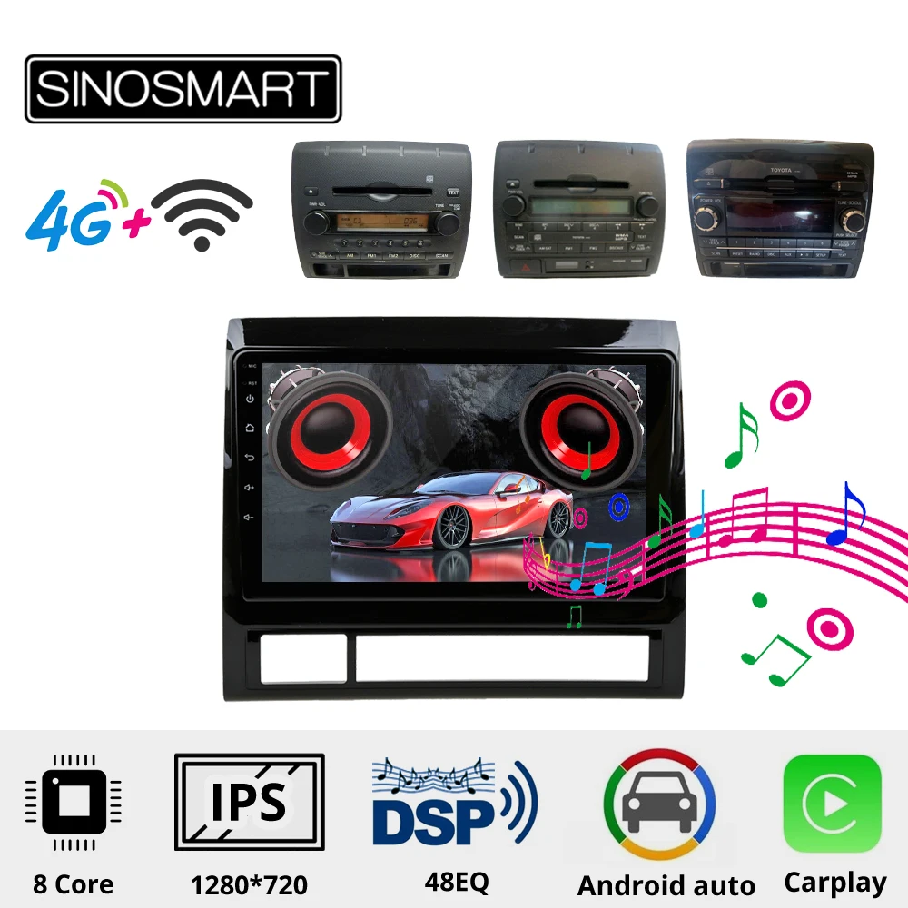 SINOSMART Автомобильный GPS навигационный плеер для Toyota Tacoma с заводским радио A51809 A51810