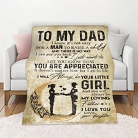 2022 flannel blanket to my dad letter printed stamp husband for dear father air mail blanket positive love gift birthday present