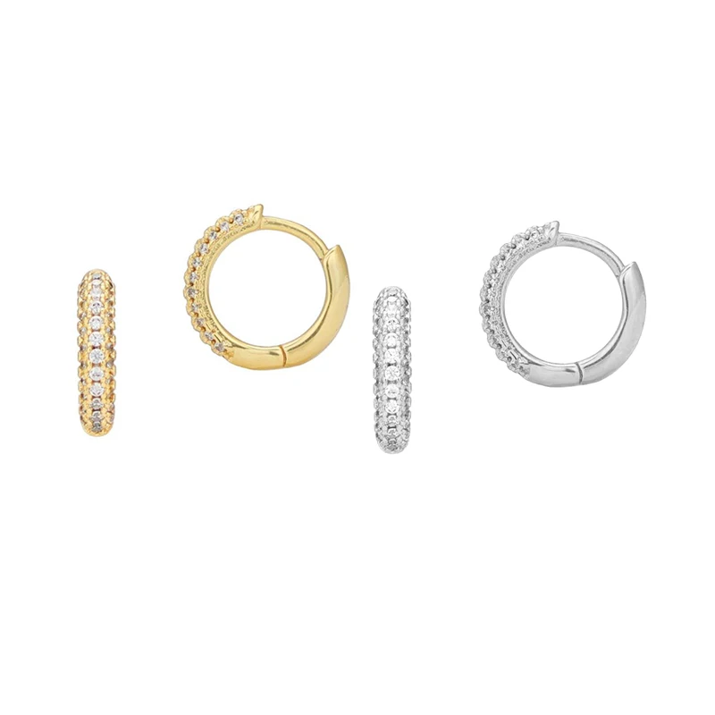 

CRMYA Silver Gold Plated Circle Woman Earring Round CZ Zircon Small Hoop Earrings for Women Jewelry Wholesale Aretes De Mujer
