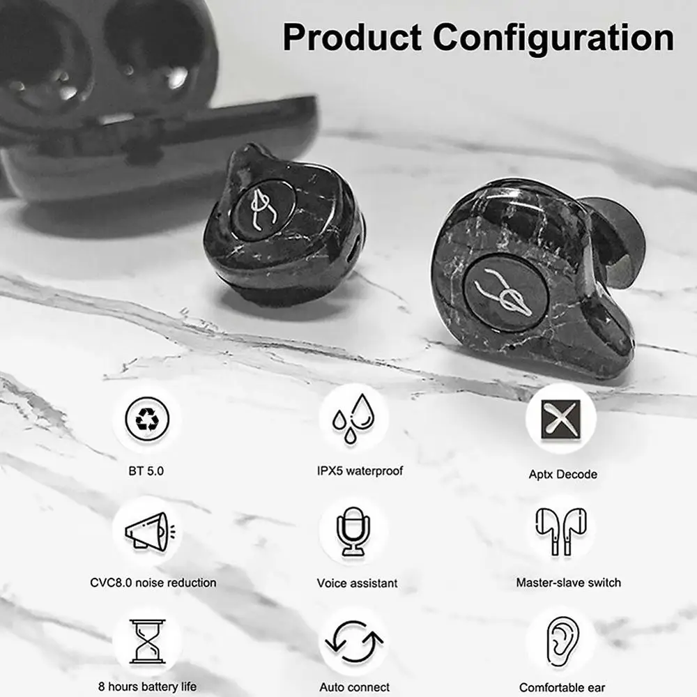 Новинка мраморная серия Sabbat E12 Ultra TWS Qualcomm Bluetooth 5 0 наушники с поддержкой Aptx