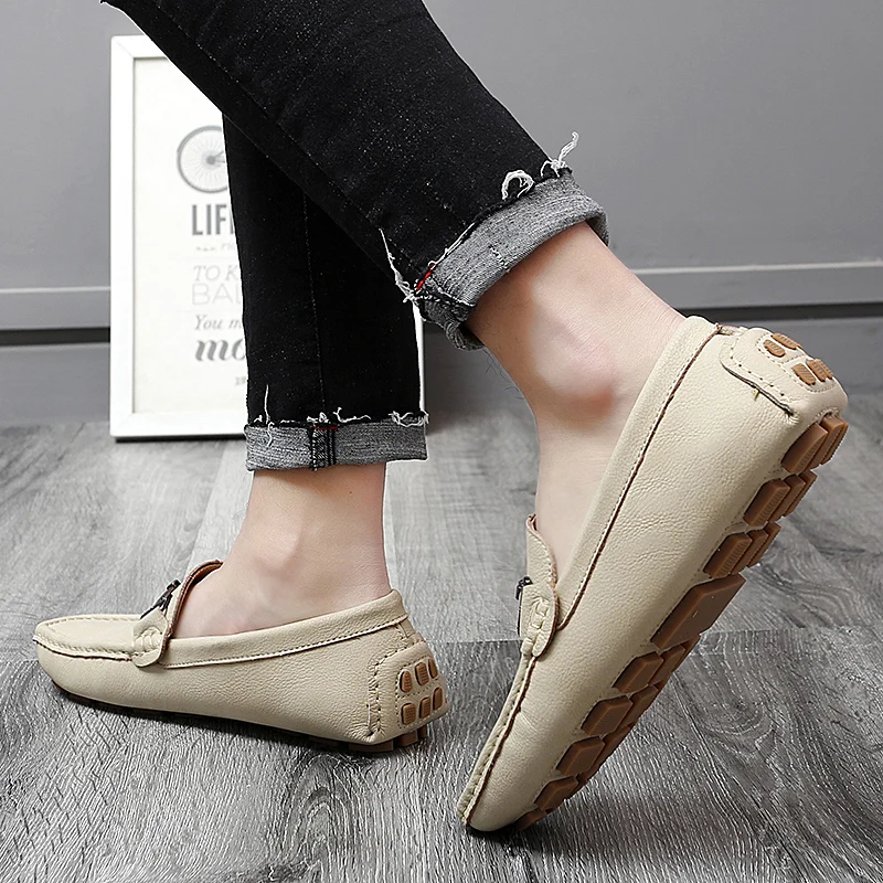 

Taille 47 Lazy Loafer Mocasine Man Shoes Lightweight Slip On Luxury Anti-Slip 3 Styles Driving Shoes Men Mocassin Homme En Cuir