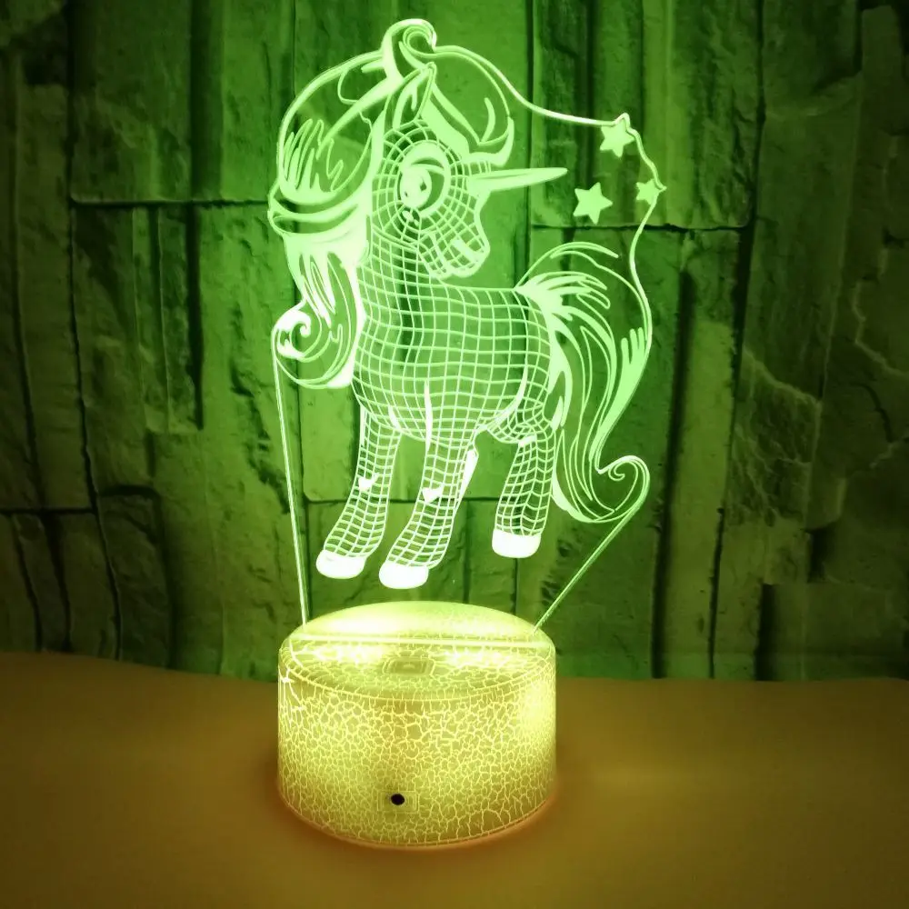 

Unicorn 3D Lamp Illusion Night Light LED Acrylic Table Desk Lamp 16 Colors Change Bedroom Decor Lights Xmas Gifts Toys for Girls