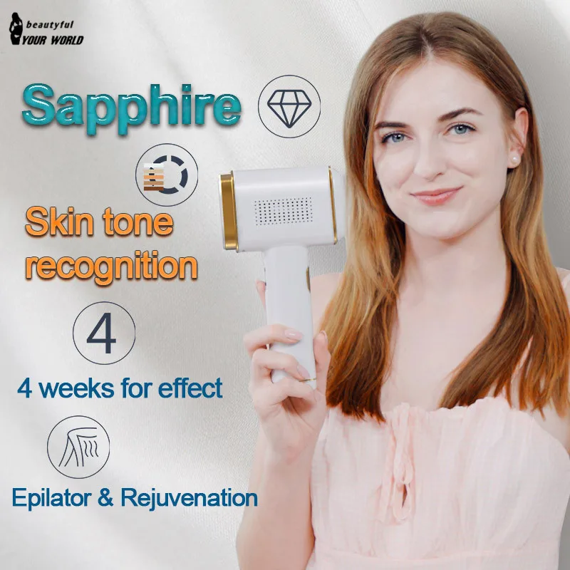 

Professional Sapphire Laser Hair Remover Device T023C Permanent IPL Ice Epilator Fully Intelligent Skin Detection Photoepilator