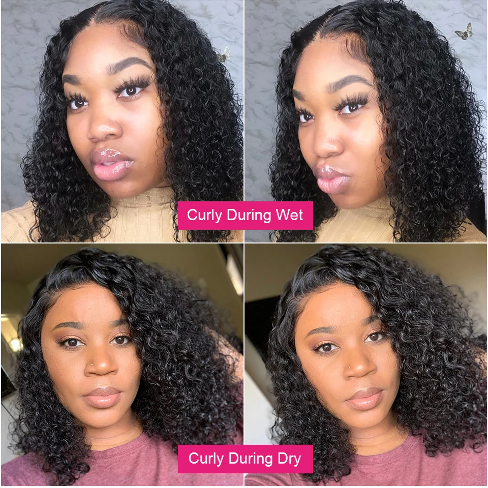 

Kinky Curly Bob Wig Lace Front Human Hair Wigs Deep Water Curly Bob Lace Front Wigs Bob Wig Humain Hair Pixie Cut Wig Human Hair