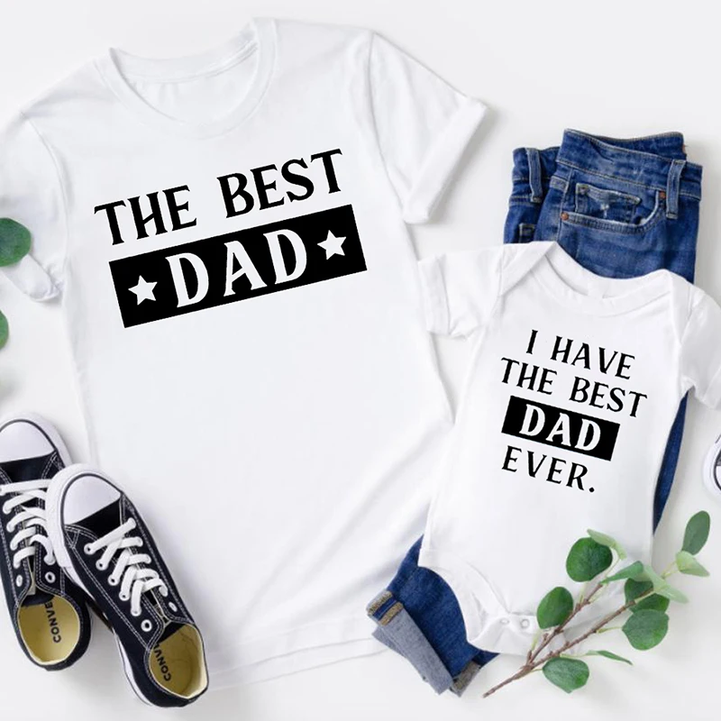 Fmaily-camisetas a juego para ni&ntilde;os, ropa divertida de padre, hija, hijo, el mejor pap&aacute; que tengo, el mejor pap&aacute; de la historia, monos de beb&eacute;, regalo para pap&aacute;-4