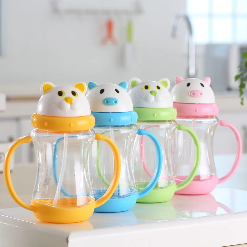 

Cute Baby Bottle 450ml Infant Newborn PP Bottles Wide Mouth Food Child kid Drinking Bottle Kids Standard Caliber Color