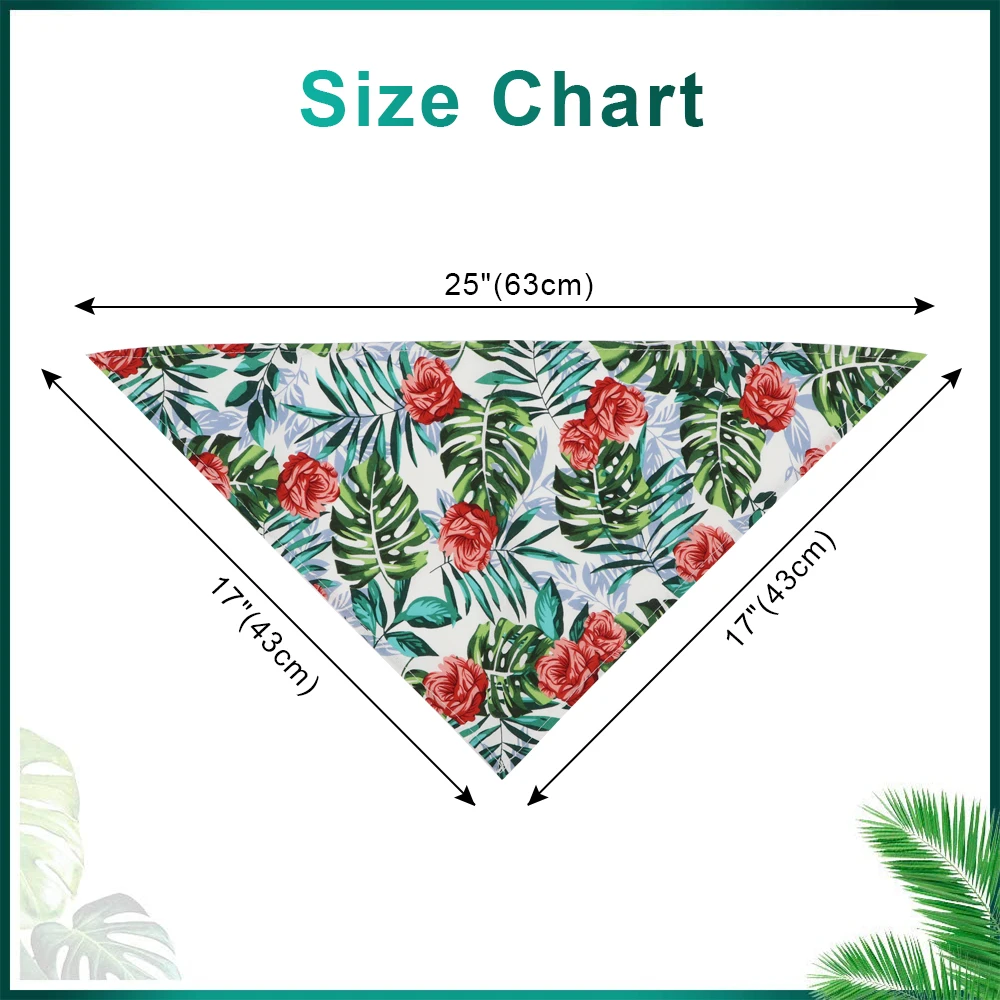 

Fashion Dog Bandana Ins Style Floral Dog Bibs Head Scarf Flower Print Dogs Neckerchief Pet Accessories for Medium Large Big Dog
